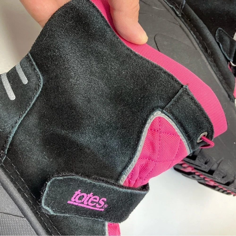 Totes “Jillian” Girl’s Winter/Cold Weather/Snow Boots,  2 Medium, Black/Pink